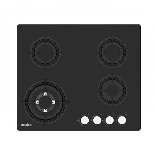 Cubierta Mabe 60 cm Negra Vidrio Gas Natural  PM6048GV0