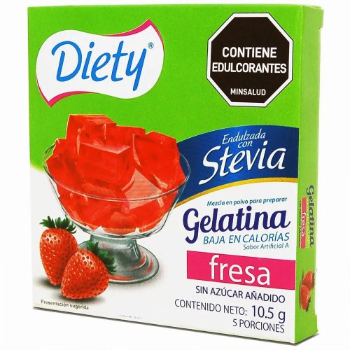 Gelatina Diety x 10,5 g Con Estevia Fresa