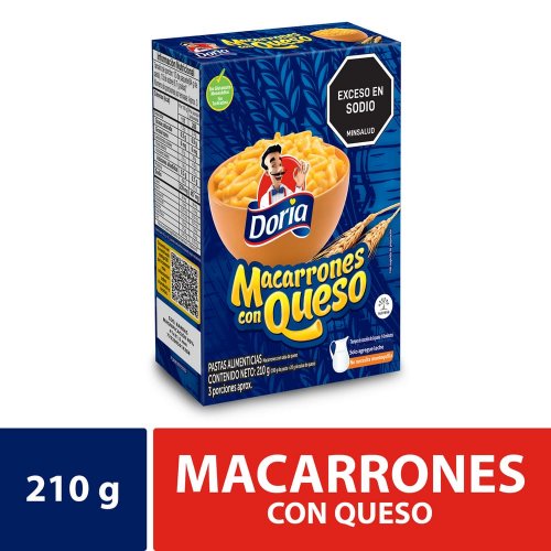 Pasta Doria Macarrones Sabor Queso 210 g