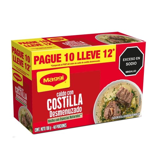 Caldo Maggi Costilla x 10.8 g c/u Pague 10  Lleve 12