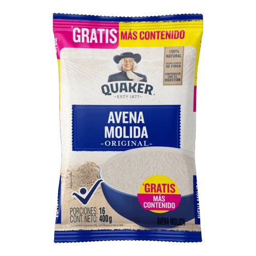 Avena Quaker Molida Original Pague 350 g - Lleve 400 g