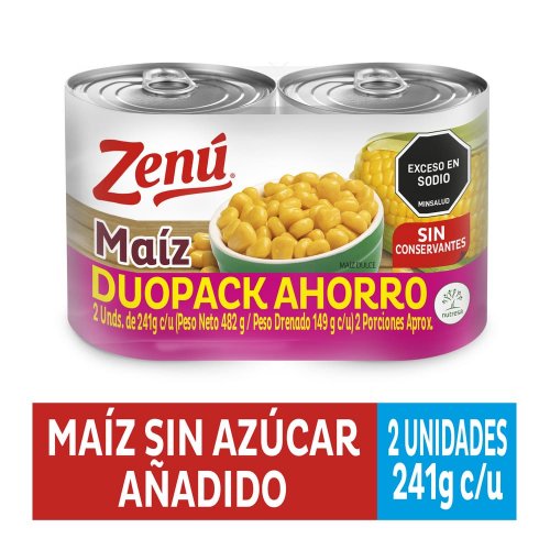 Maíz Tierno Zenu 2 X 241 g Precio Especial