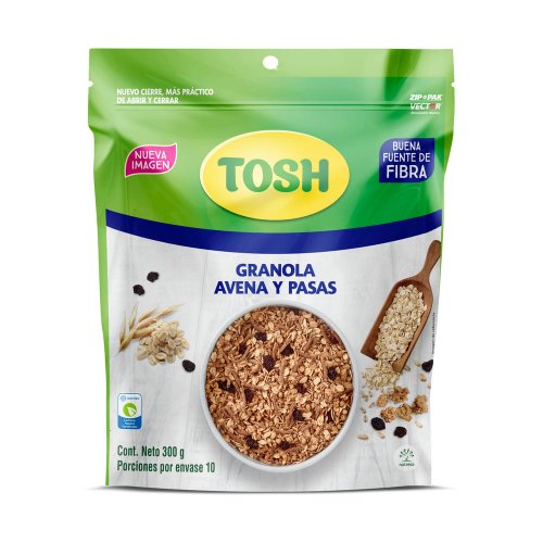 Granola Tosh Artesanal Avena Y Pasas x 300 g