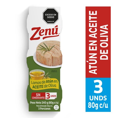 Atun En Lomo Zenu En Aceite De Oliva 3 x 80 g