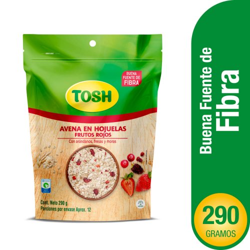 Avena En Hojuelas Tosh Frutos Rojos x 290 g