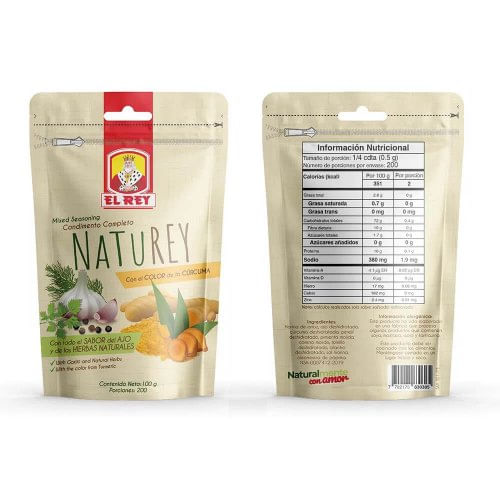 Condimento Naturey El Rey Zipper x 100 g Und.