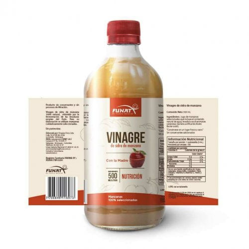 Vinagre De Manzana Funat Con La Madre x 500 ml