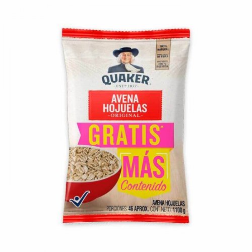 Avena Quaker Hojuelas Extracontenido x 1100 g