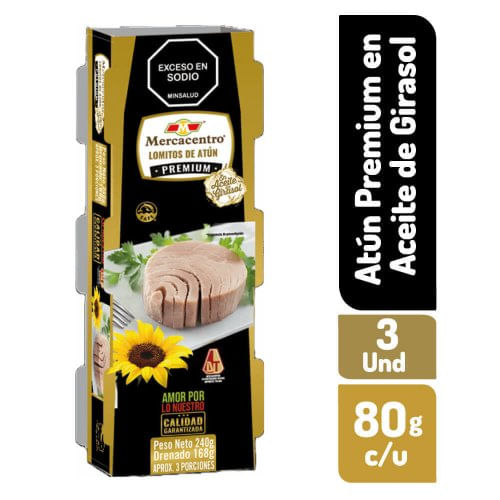 Atún Mercacentro Premium x 3 und Aceite De girasol x 240 g
