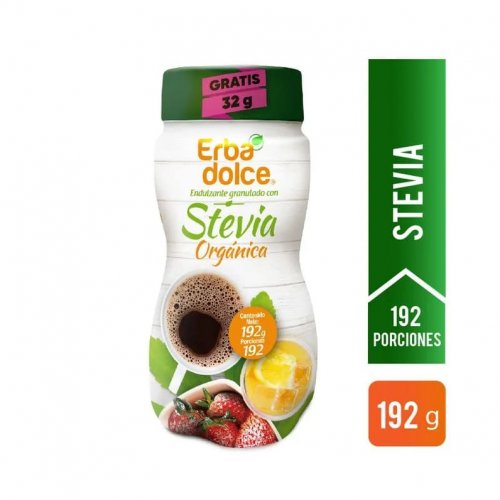 Endulzante Erba Dolce granulado Con Stevia Frasco x 192 g