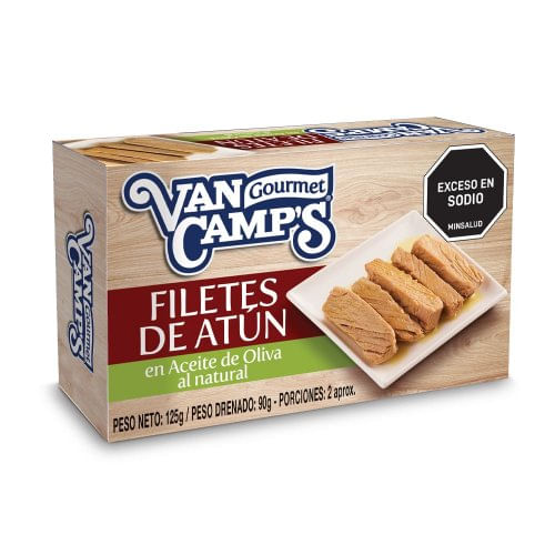 Filetes De Atun Van Camps En Aceite De Oliva x 125 g