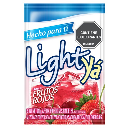 Instantaneo Light Ya Frutos Rojos 1.5 Litros Sobre 10 g