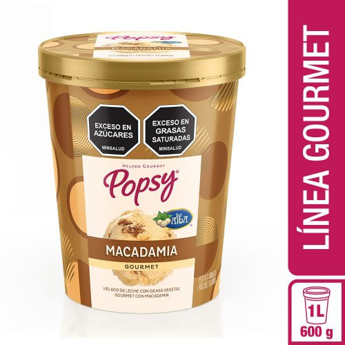 Helado Popsy Gourmet Macadamia 1 Litro/600 g