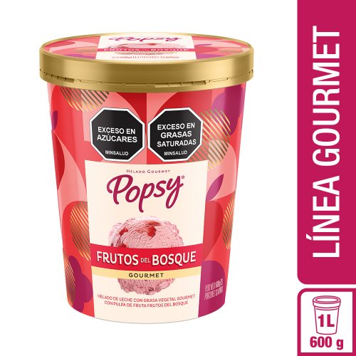 Helado Popsy Gourmet Frutos Del Bosque 1 Litro/600 g
