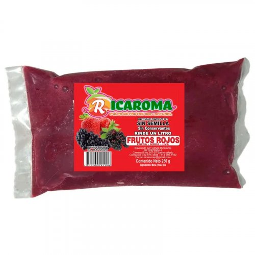 Pulpa Ricaroma Frutos Rojos x 250 g Sin Semillas