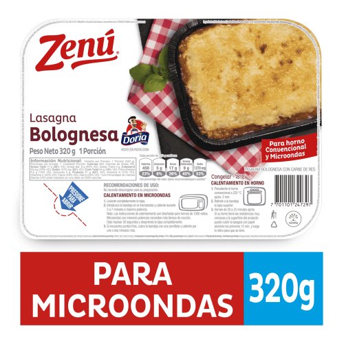Lasagna Zenú Carne Bandeja 320 g