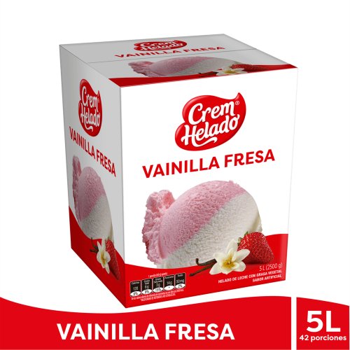 Helado Crem Helado Vainilla Fresa 5 Litros/2500 g