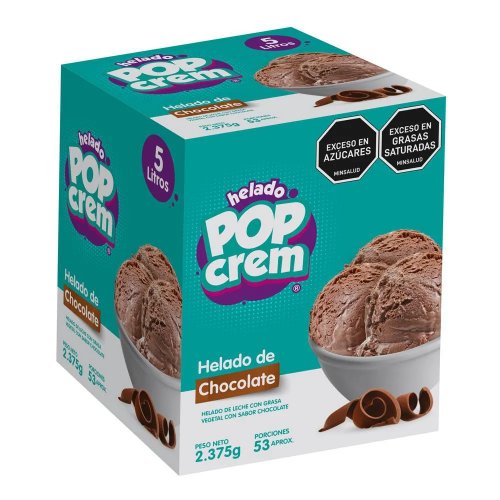 Helado Popcrem Chocolate x 5 Litros Caja