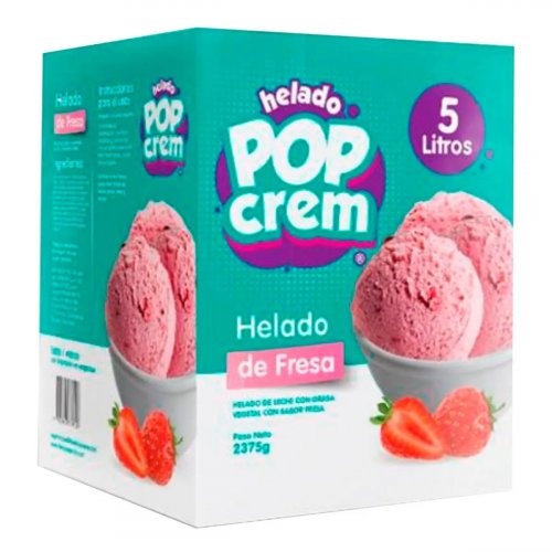 Helado Popcrem Fresa x 5 Litros Caja