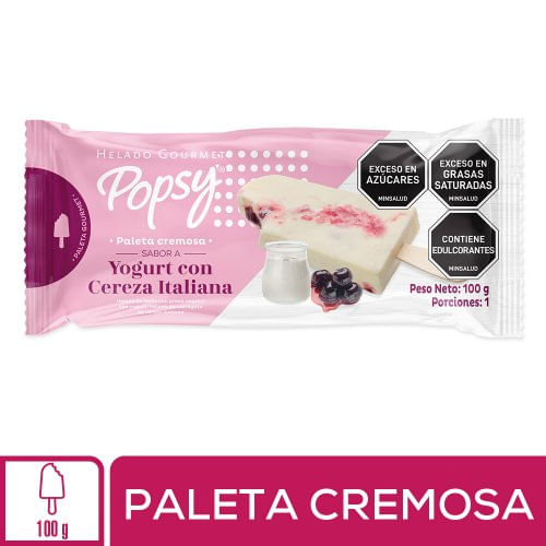 Paleta Popsy Cremosa Yogurt Cereza Italiana x 100 g