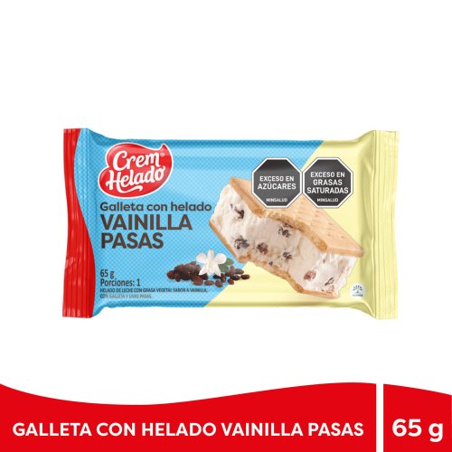 Galleta Con Helado Crem Helado Vainilla Pasas x 65 g