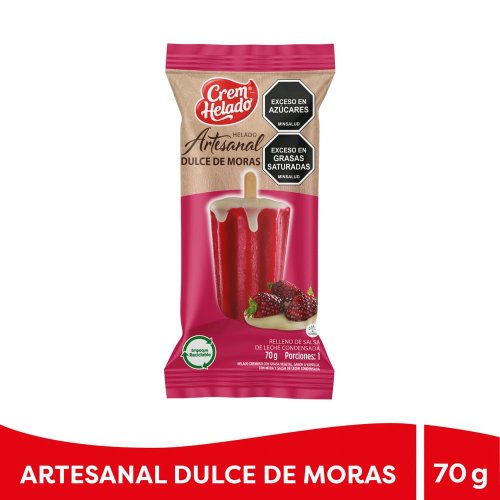 Helado Artesanal Crem Helado Dulce Moras Y LecheCondensada x 70 g