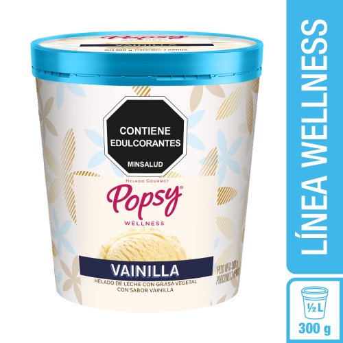 Helado Popsy Gourmet Vainilla Endulzado Stevia x 300 g