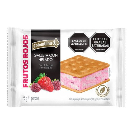 Galleta Con Helado Colombina Frutos Rojos x 65 g