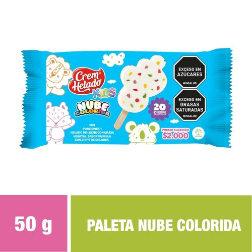 Paleta Kids Nube Colorida x 50 g
