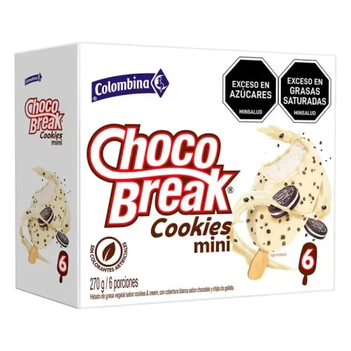 Paleta Choco Break Cookies &amp; Cream Mini Pack 6 und x 270 g