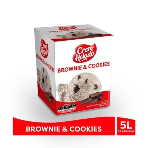 Helado Crem Helado Brownie y Cookies x 5 Litros