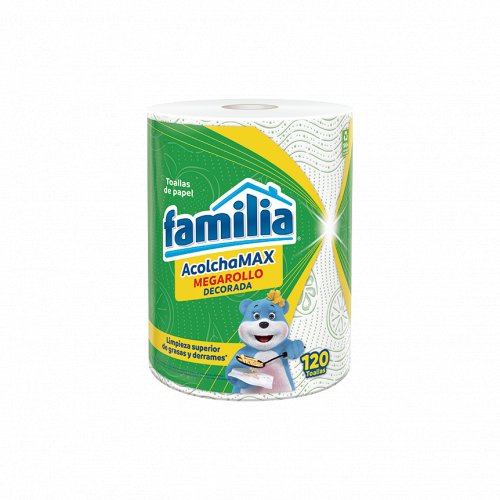 Toalla Familia AcolchaMAX Megarollo Decoradas x 120 und