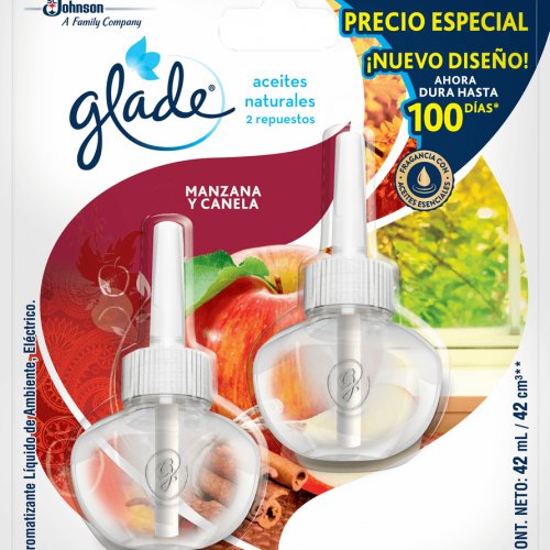 Ambientador Glade Aceite Repuesto X2 Manzana Canela