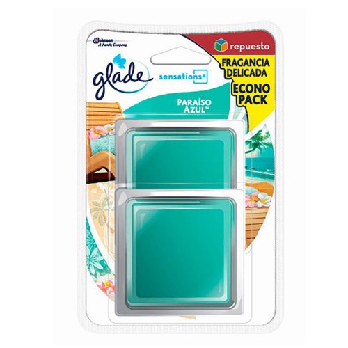 Ambientador Glade Sensation 2X8 g Repuesto Paraíso Azul