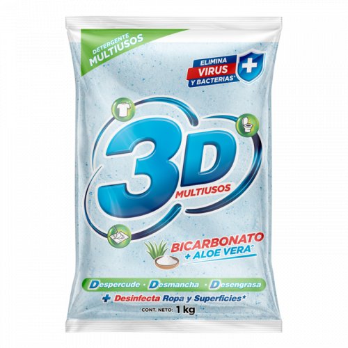 Detergente 3D Multiusos Bicarbonato + Aloe 1000 g