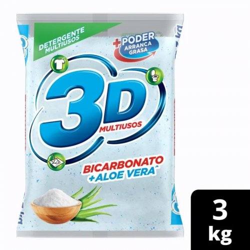 Detergente 3D Multiusos Bicarbonato + Aloe 3000 g