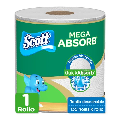 Toalla Scott Cocina 1X135 Hojas Mega Absorb