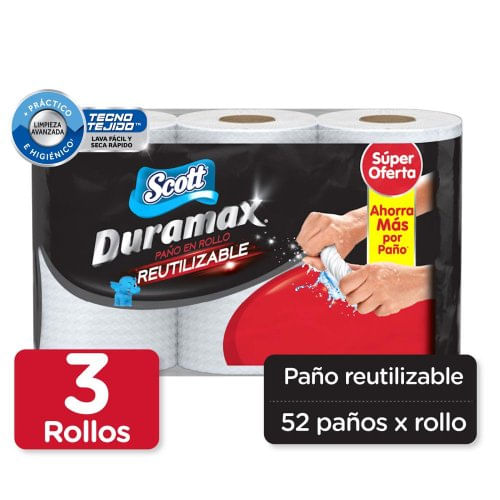 Toalla Scott Duramax Reutilizable 3 Rollos 156 und