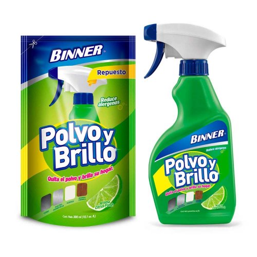 Polvo Brillo Binner Citrus Pistola + Repuesto x 600 ml