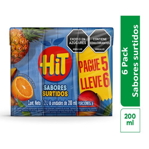 Refresco Hit Pague 5 Lleve 6 Uht Surtido 1000 ml