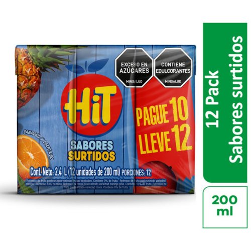 Refresco Hit Pague 10 Lleve 12 und surtido UHT 200 mL c/u