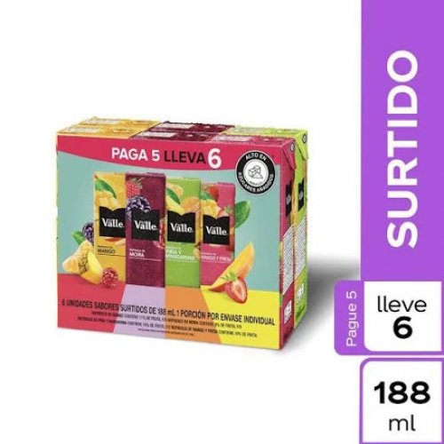 Refresco Del Valle Frutal 6 x 188 ml
