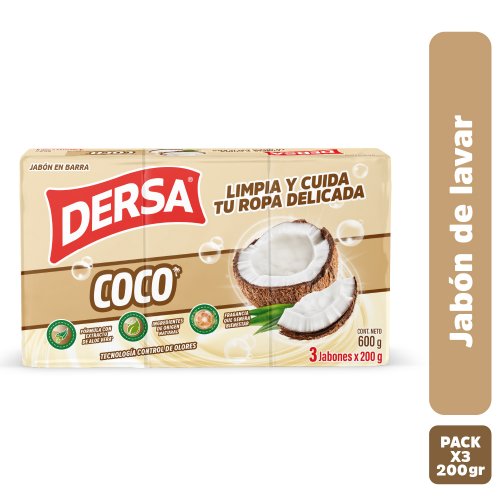 Jabon Dersa Coco 3 x 200 g