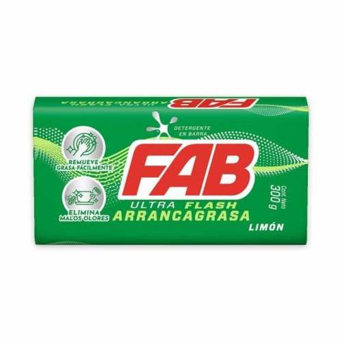 Detergente Fab Ultra Flash Limon Barra x 300 g
