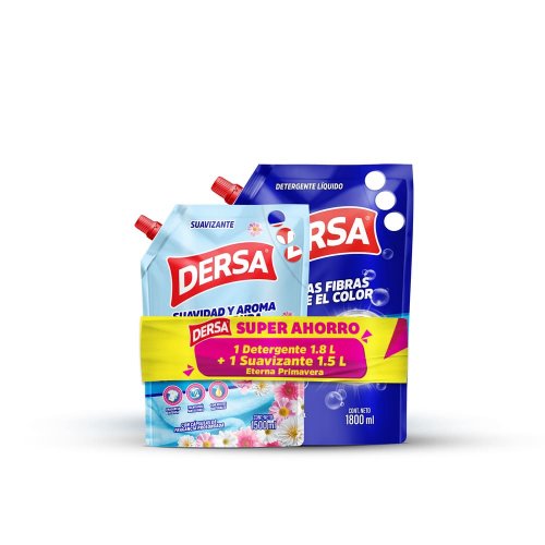 Detergente Dersa Liquido x 1800 ml + Suavizante x 1500 ml