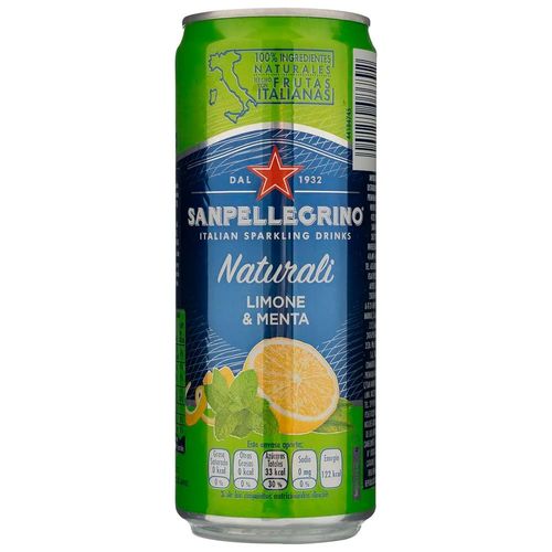 Soda San Pellegrino Naturali Limon &amp; Menta Lata x 330 ml