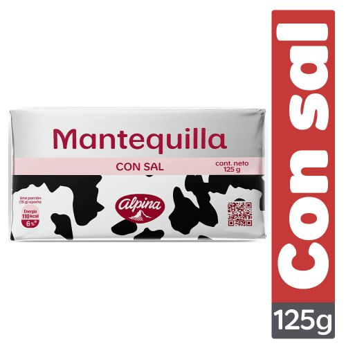 Mantequilla Alpina con Sal Bloque 125 g