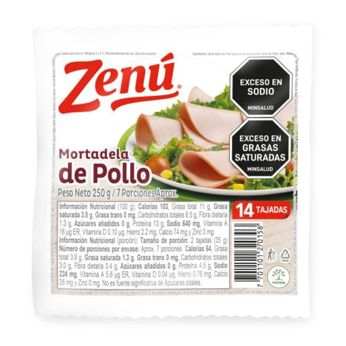 Mortadela Zenú Pollo x 250 g