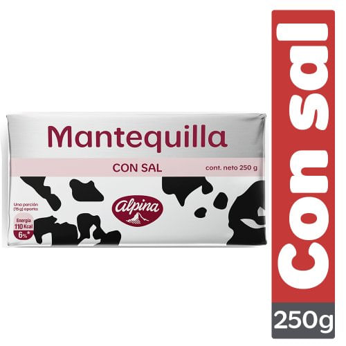 Mantequilla Alpina con Sal Bloque 250 g