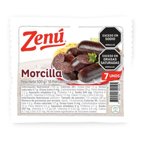 Morcilla Zenú x 500 g